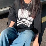 ブラック | BLACK WORKロゴプリントオーバーサイズTシャツ | SHEENA
