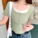 レイヤード風ヘンリーネック半袖リブトップス | SHEENA | 詳細画像17