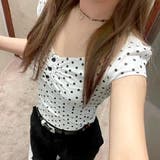 ドット柄ヘンリーネック半袖トップス | SHEENA  | 詳細画像9 