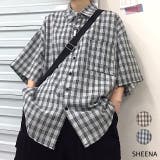 【ユニセックス】半袖オーバーサイズチェックシャツ | SHEENA  | 詳細画像1 