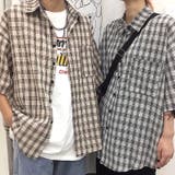 【ユニセックス】半袖オーバーサイズチェックシャツ | SHEENA  | 詳細画像10 