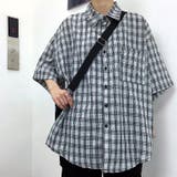 【ユニセックス】半袖オーバーサイズチェックシャツ | SHEENA  | 詳細画像2 