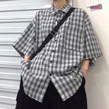 【ユニセックス】半袖オーバーサイズチェックシャツ | SHEENA  | 詳細画像3 