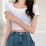スクエアネックくしゅくしゅ半袖トップス | SHEENA | 詳細画像10