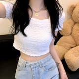 スクエアネックくしゅくしゅ半袖トップス | SHEENA | 詳細画像14