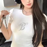 キラキラストーンエンジェルモチーフコンパクトTシャツ | SHEENA  | 詳細画像13 