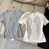 キラキラストーンエンジェルモチーフコンパクトTシャツ | SHEENA  | 詳細画像36 