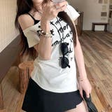 サイドシャーリングワンショルロゴプリントTシャツ | SHEENA | 詳細画像14