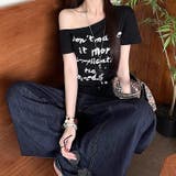 サイドシャーリングワンショルロゴプリントTシャツ | SHEENA | 詳細画像18