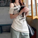 サイドシャーリングワンショルロゴプリントTシャツ | SHEENA | 詳細画像3