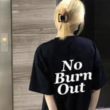 ブラック | Burn OutロゴオーバーサイズTシャツ | SHEENA