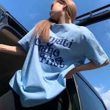 ライトブルー | ロゴプリントオーバーサイズTシャツ | SHEENA