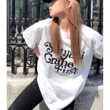 ホワイト | ロゴプリントオーバーサイズTシャツ | SHEENA