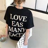 ブラック | バックメッセージロゴオーバーサイズＴシャツ | SHEENA 