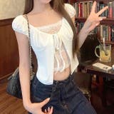 レースレイヤード風リボンギャザートップス | SHEENA | 詳細画像12