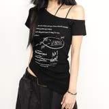 サイドギャザーワンショルレタリングプリントＴシャツ | SHEENA  | 詳細画像17 