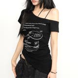 サイドギャザーワンショルレタリングプリントＴシャツ | SHEENA  | 詳細画像18 