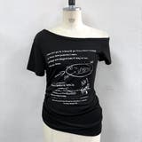 サイドギャザーワンショルレタリングプリントTシャツ | SHEENA | 詳細画像22