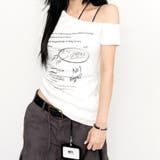 サイドギャザーワンショルレタリングプリントＴシャツ | SHEENA  | 詳細画像7 