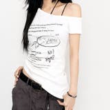 サイドギャザーワンショルレタリングプリントＴシャツ | SHEENA  | 詳細画像8 