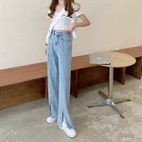 裾スリットストレートデニムパンツ 韓国ファッション 韓国 | SHEENA | 詳細画像2