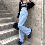 ウエストクロスリボンセミワイドデニムパンツ 韓国 韓国ファッション | SHEENA  | 詳細画像17 
