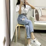 ダメージデニムパンツ 韓国 韓国ファッション | SHEENA  | 詳細画像6 