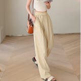 ベージュ | シワ加工リラックスワイドパンツ 春 夏 | SHEENA 