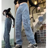 レタリングロゴプリントデニムパンツ 春 夏 | SHEENA | 詳細画像1