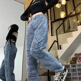 レタリングロゴプリントデニムパンツ 春 夏 | SHEENA | 詳細画像11