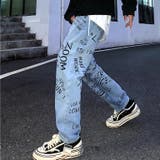 レタリングロゴプリントデニムパンツ 春 夏 | SHEENA | 詳細画像3