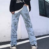 レタリングロゴプリントデニムパンツ 春 夏 | SHEENA | 詳細画像4