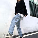 レタリングロゴプリントデニムパンツ 春 夏 | SHEENA | 詳細画像5