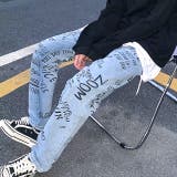 レタリングロゴプリントデニムパンツ 春 夏 | SHEENA | 詳細画像6