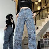 レタリングロゴプリントデニムパンツ 春 夏 | SHEENA | 詳細画像9