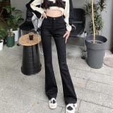 ブラック | ストレッチデニムフレアパンツ 春 夏 | SHEENA 