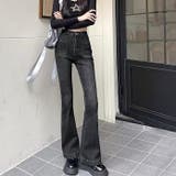 ダークグレー | ストレッチデニムフレアパンツ 春 夏 | SHEENA 