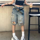 ダメージハーフルーズデニムパンツ 春 夏 | SHEENA | 詳細画像2