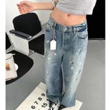 ペイント加工デニムワイドパンツ 春 夏 | SHEENA  | 詳細画像2 