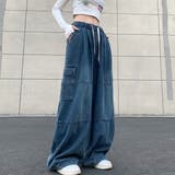 ブルー | ヴィンテージデニムワイドイージーパンツ 春 夏 | SHEENA 