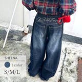 バック刺しゅうロゴルーズワイドデニムパンツ 春 夏 | SHEENA  | 詳細画像1 