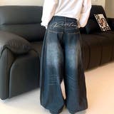 バック刺しゅうロゴルーズワイドデニムパンツ 春 夏 | SHEENA  | 詳細画像15 