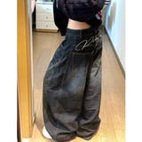 バック刺しゅうロゴルーズワイドデニムパンツ 春 夏 | SHEENA  | 詳細画像17 