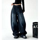 バック刺しゅうロゴルーズワイドデニムパンツ 春 夏 | SHEENA  | 詳細画像18 