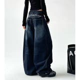 バック刺しゅうロゴルーズワイドデニムパンツ 春 夏 | SHEENA  | 詳細画像21 