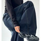 バック刺しゅうロゴルーズワイドデニムパンツ 春 夏 | SHEENA  | 詳細画像22 