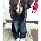 バック刺しゅうロゴルーズワイドデニムパンツ 春 夏 | SHEENA  | 詳細画像4 