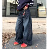 バック刺しゅうロゴルーズワイドデニムパンツ 春 夏 | SHEENA  | 詳細画像7 