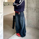 バック刺しゅうロゴルーズワイドデニムパンツ 春 夏 | SHEENA  | 詳細画像9 