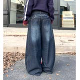 インディゴ | バック刺しゅうロゴルーズワイドデニムパンツ 春 夏 | SHEENA 